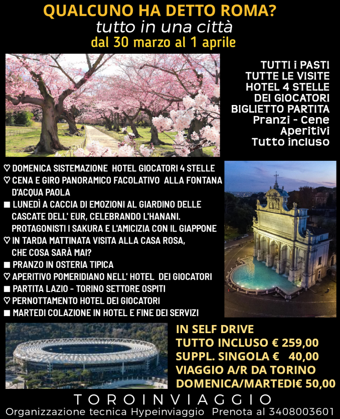 TUTTI A ROMA - TOROinviaggio