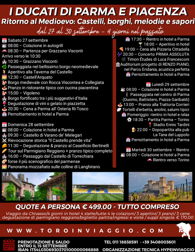 PER CHI PUÒ E VUOLE EVADERE UN BELLISSIMO TUFFO NEL MEDIOEVO - TOROinviaggio