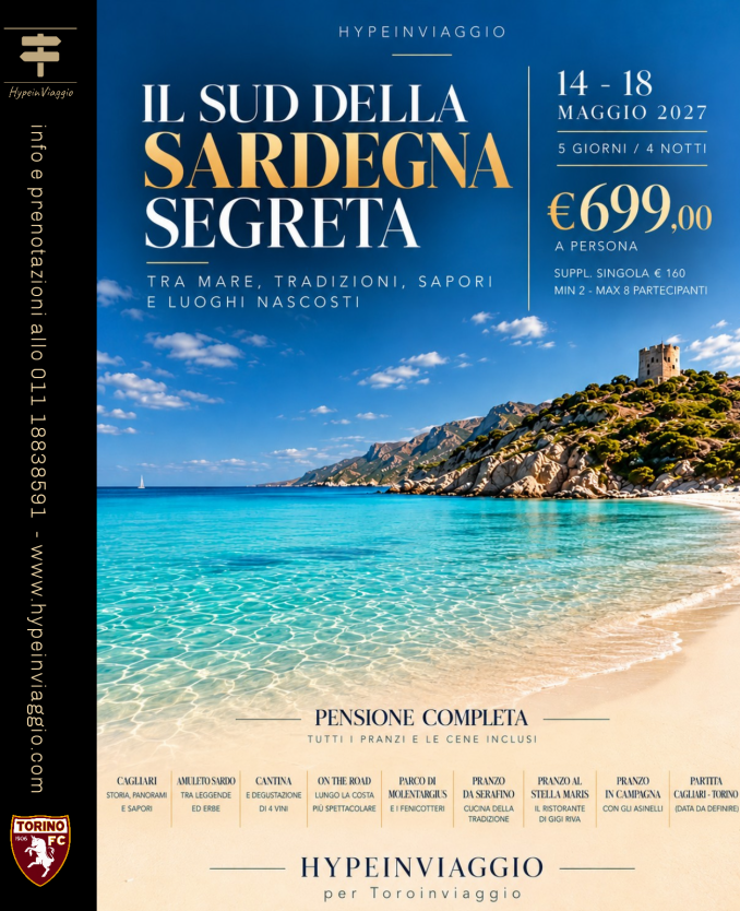 CAGLIARI - TORO ! 5 GIORNI IN SARDEGNA A MAGGIO - TOROinviaggio